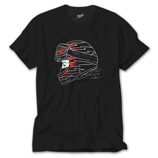 Motocycle Thunder Girl Siyah Tişört