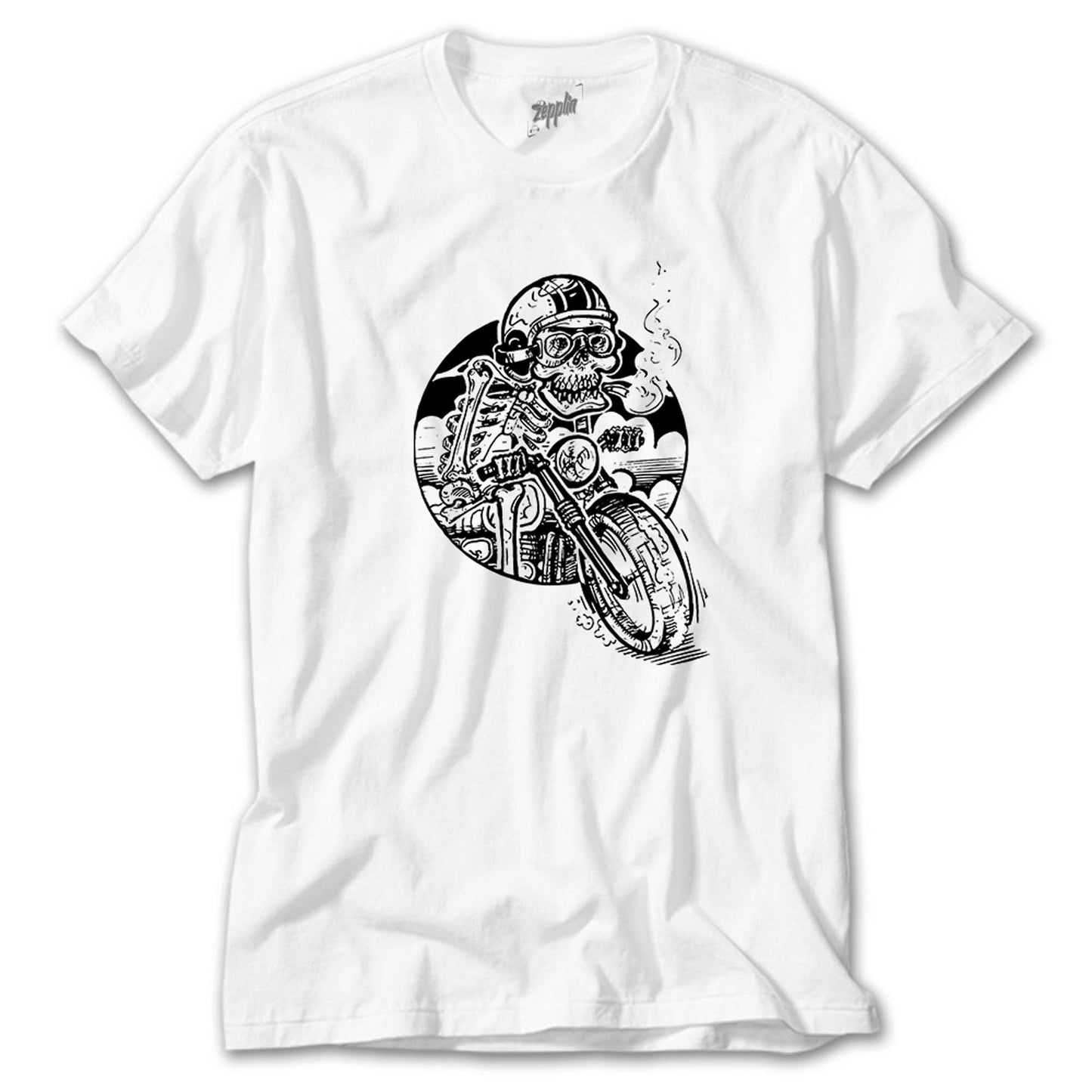 Skull Smoker Rider Beyaz Tişört