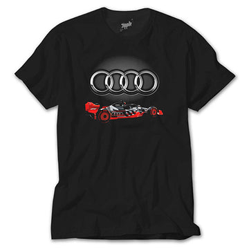 F1 Audi Logo 3D Siyah Tişört