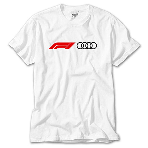 İndirimli F1 Audi Logo Beyaz Tişört