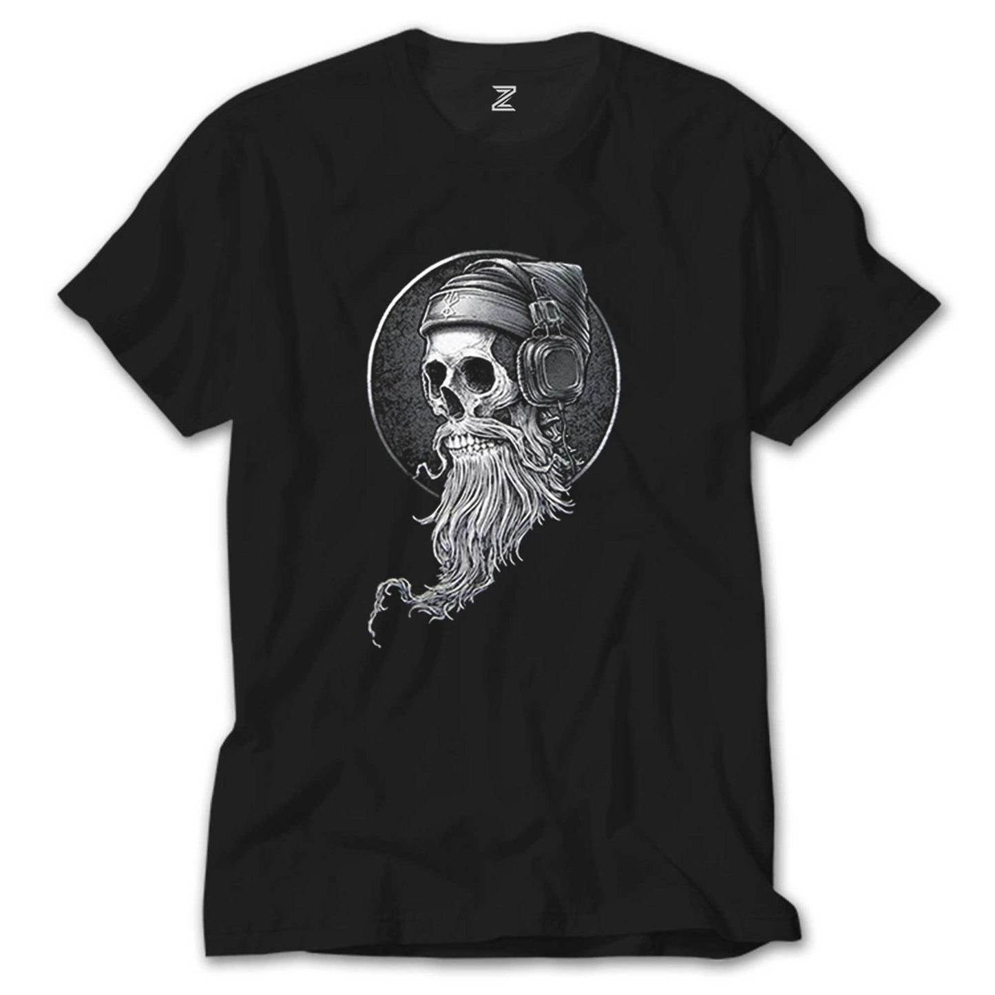 Skull Kuru Kafa Hippy Siyah Tişört