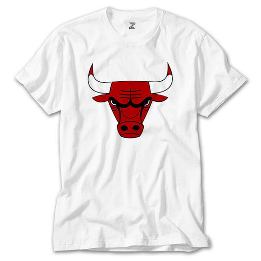 Chicago Bulls Logo Beyaz Tişört