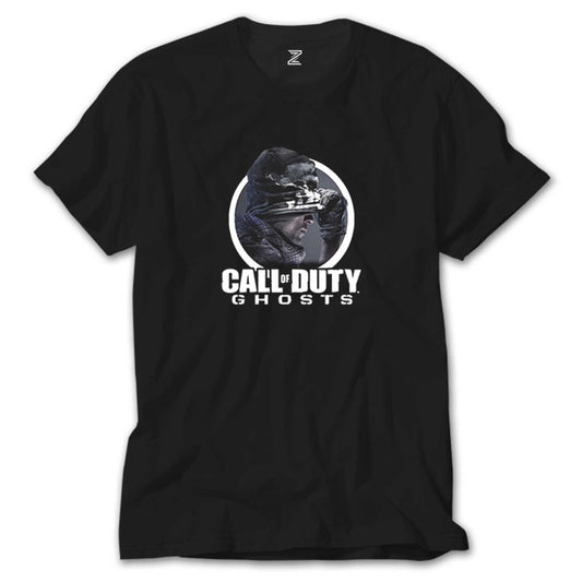 Call Of Duty Ghosts Text Siyah Tişört