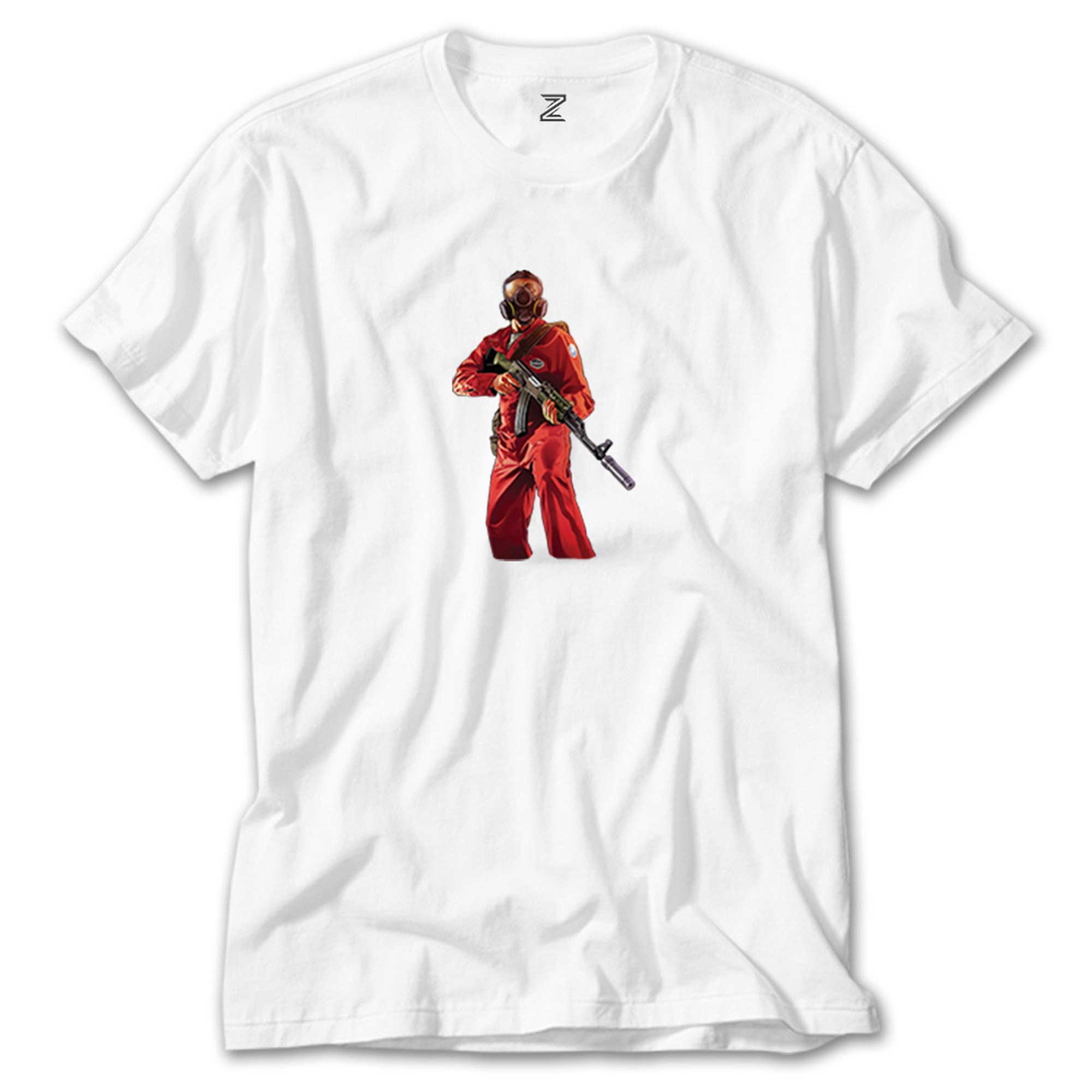 GTA Robber In Red Suit Man Beyaz Tişört