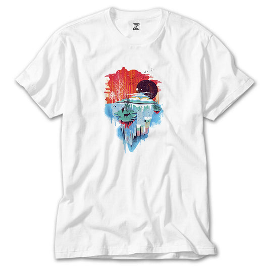 Stream Landscape Beyaz Tişört