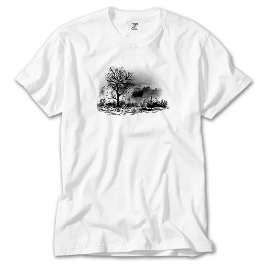 Black Tree Lake Beyaz Tişört