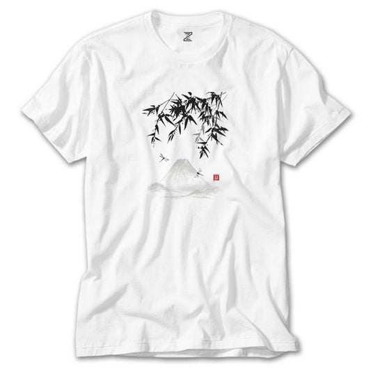 China Mountain Scenery Beyaz Tişört