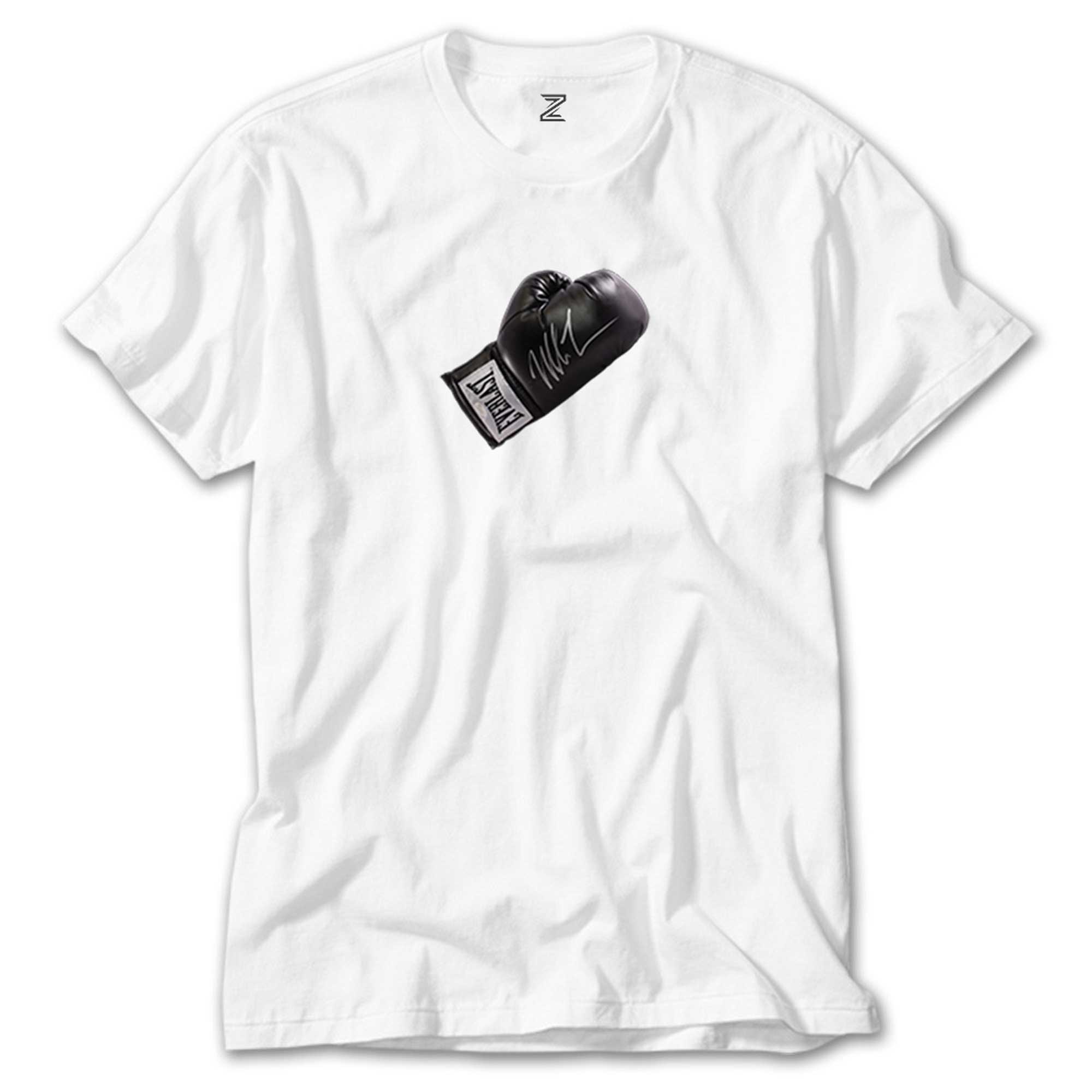 Black Boxing Gloves Beyaz Tişört