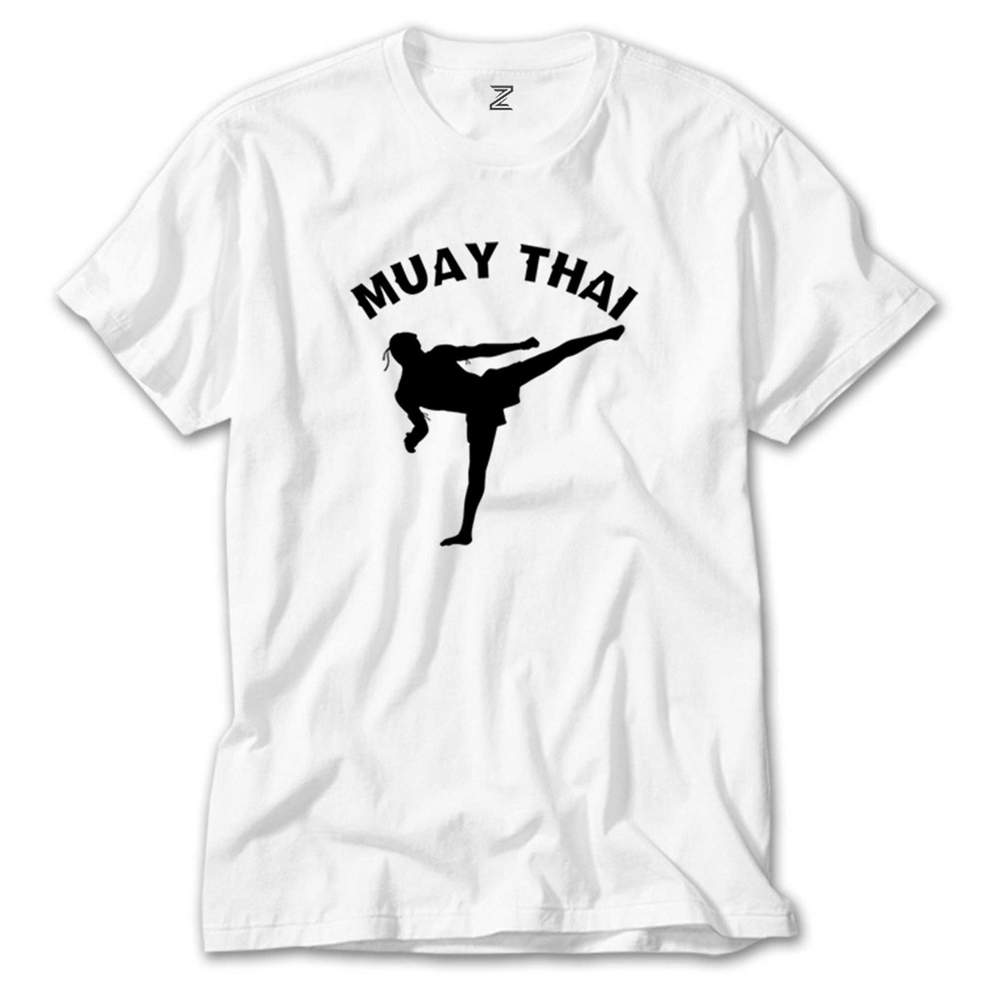 Karate Muay Thai Silhouette Beyaz Tişört