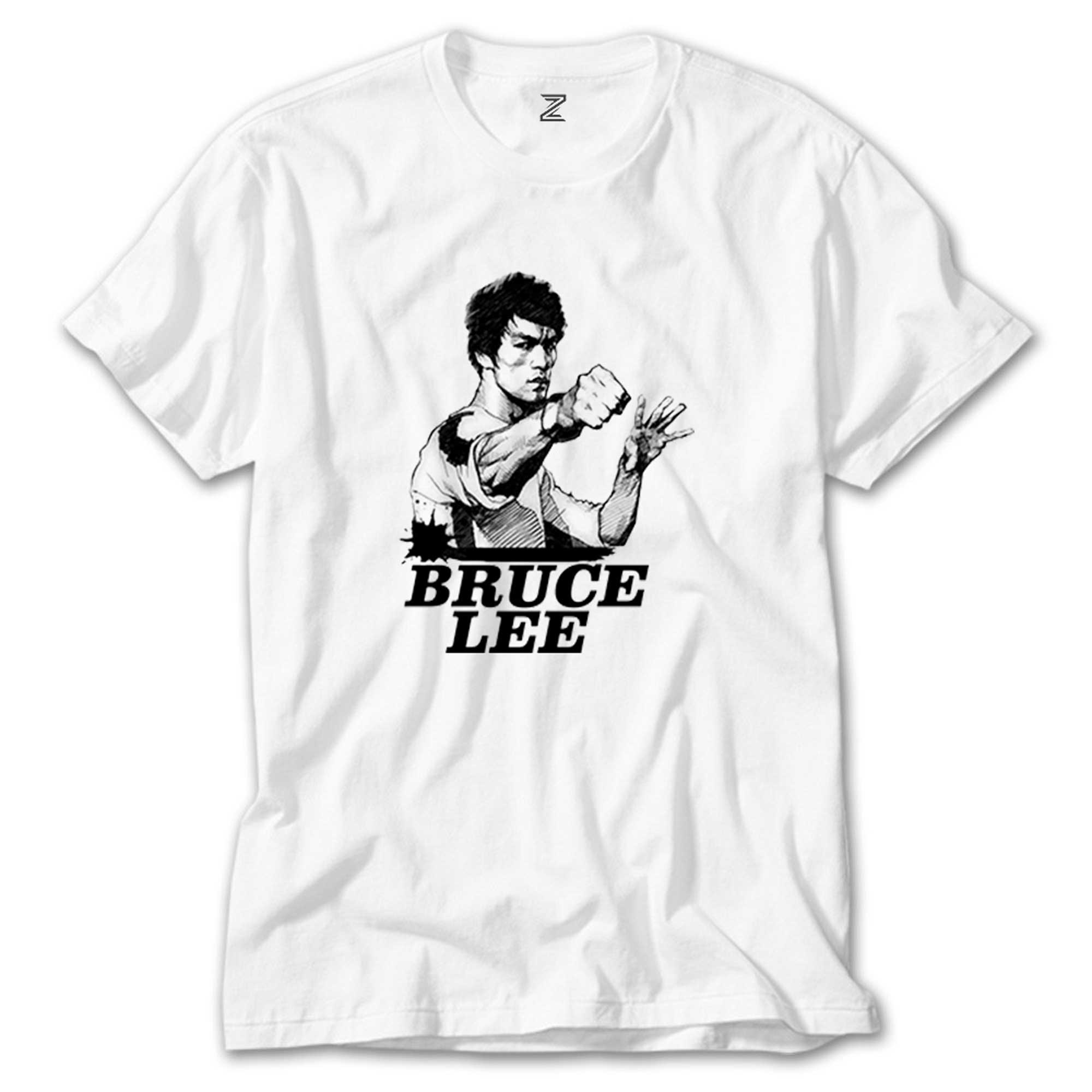 Bruce Lee Portre Beyaz Tişört