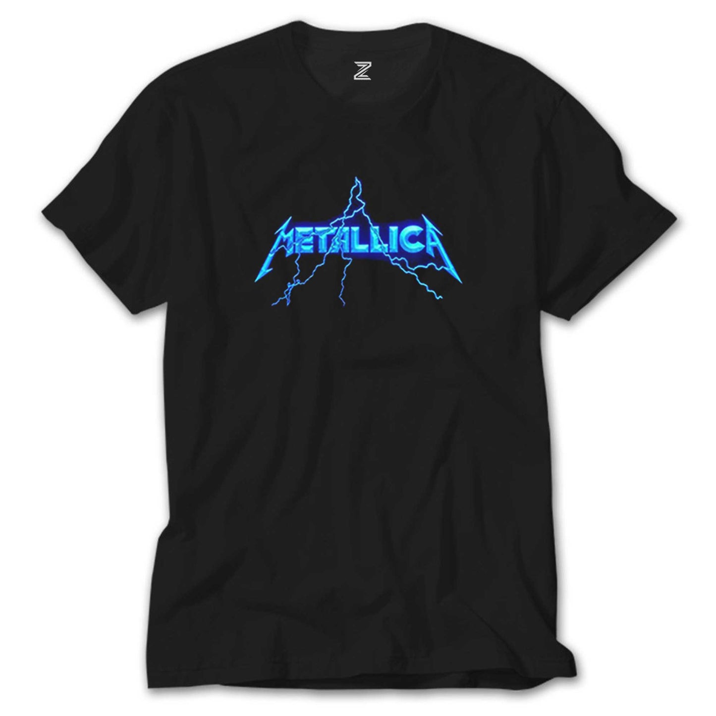 Metallica Logo Lightning Siyah Tişört