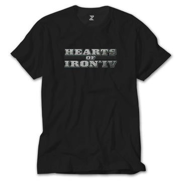 Hearts of Iron IV Silver Logo Siyah Tişört