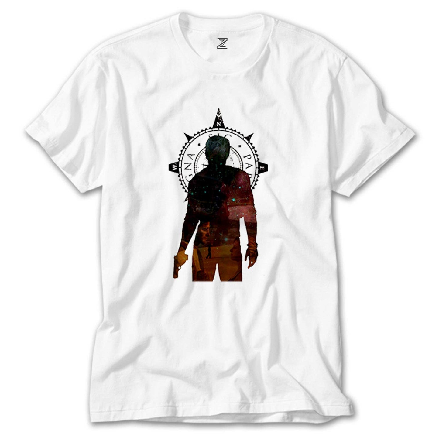 Uncharted 4 Nathan Drake Adventure Beyaz Tişört