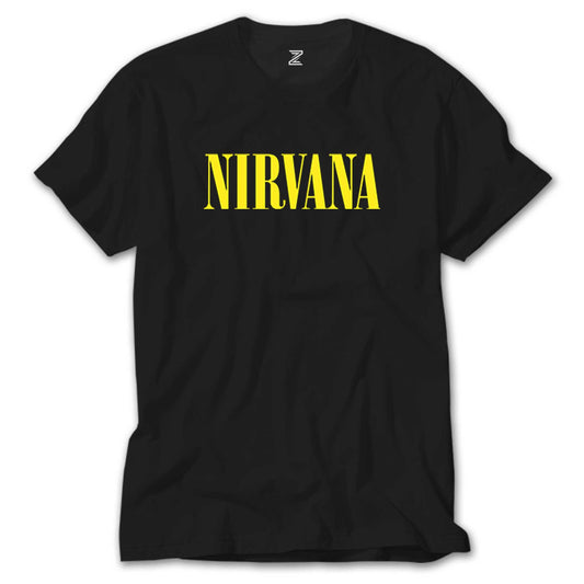 Nirvana Yazı Sarı siyah tişört