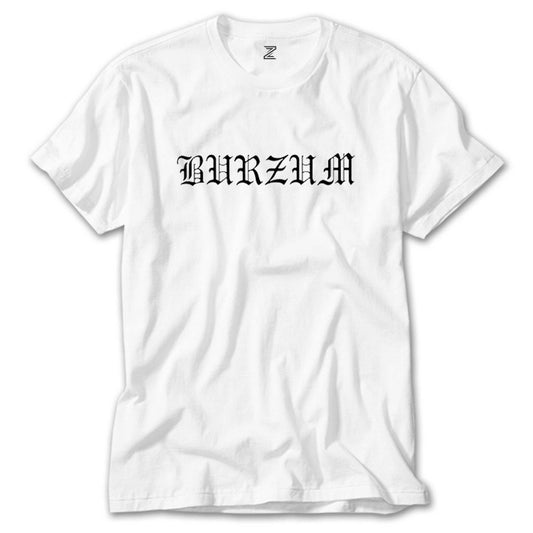 Burzum Logo Yazı White Beyaz Tişört
