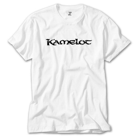 Kamelot Logo Yazı Beyaz Tişört
