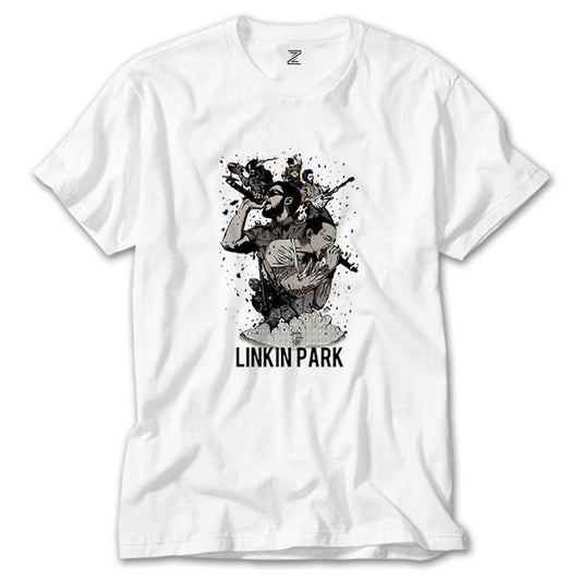 Linkin Park Grup Poster Beyaz Tişört