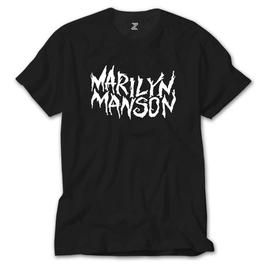 Marilyn Manson Iconic Text Siyah Tişört