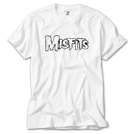 Misfits Logo Black Beyaz Tişört