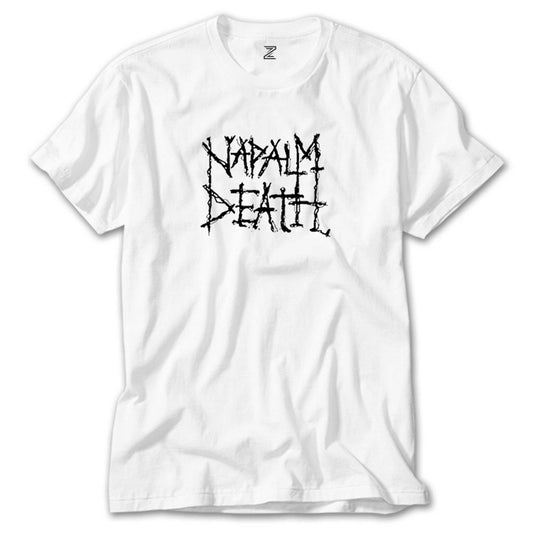 Napalm Death Logo Symboll Beyaz Tişört