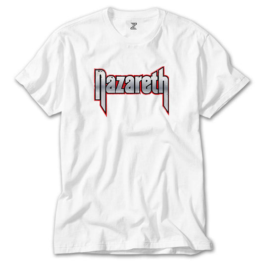 Nazareth Logo Red Beyaz Tişört