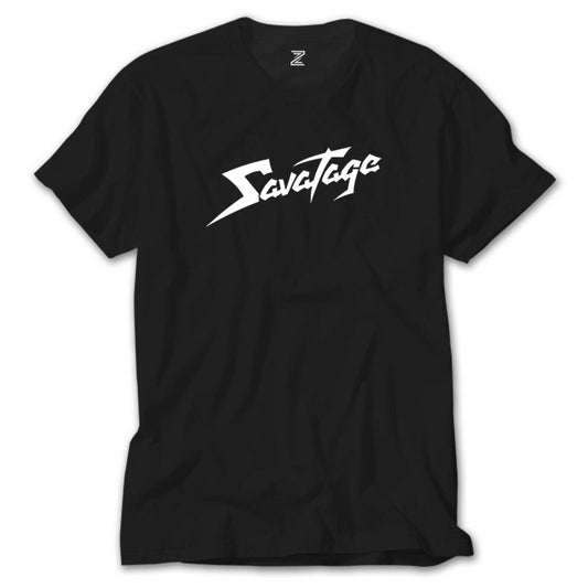 İndirimli Savatage Logo Yazı Siyah Tişört