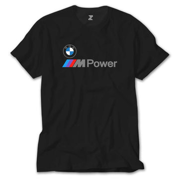 BMW Logo M Power Yazı Siyah Tişört