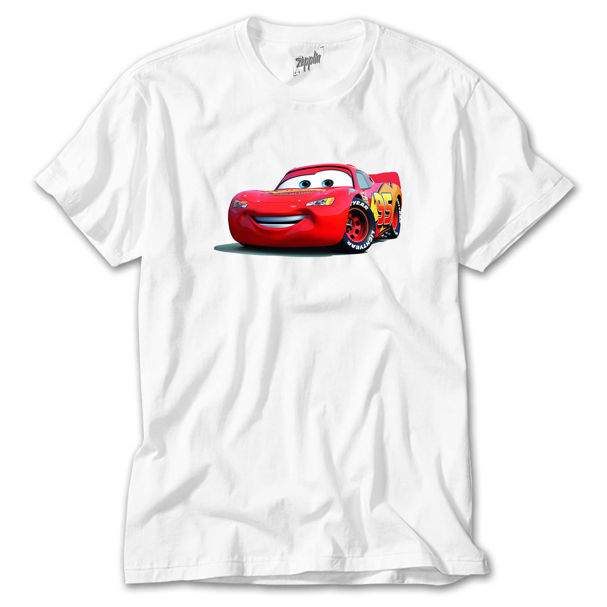 Şimşek McQueen Cars Beyaz Tişört