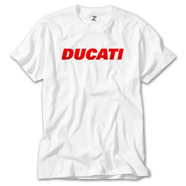 Ducati Red Logo Beyaz Tişört