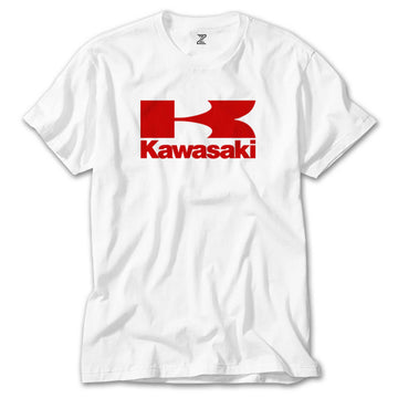 Kawasaki Red Logo Beyaz Tişört