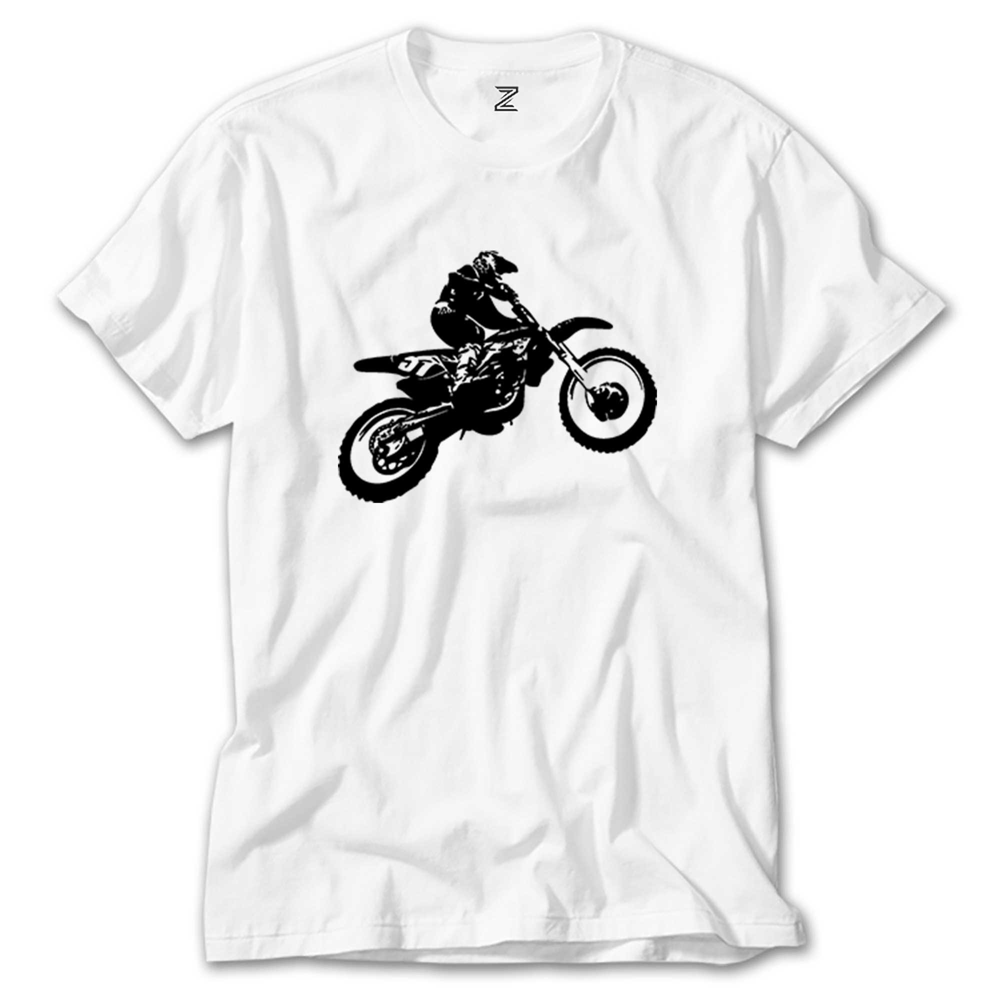 Motokros Endurocross Beyaz Tişört
