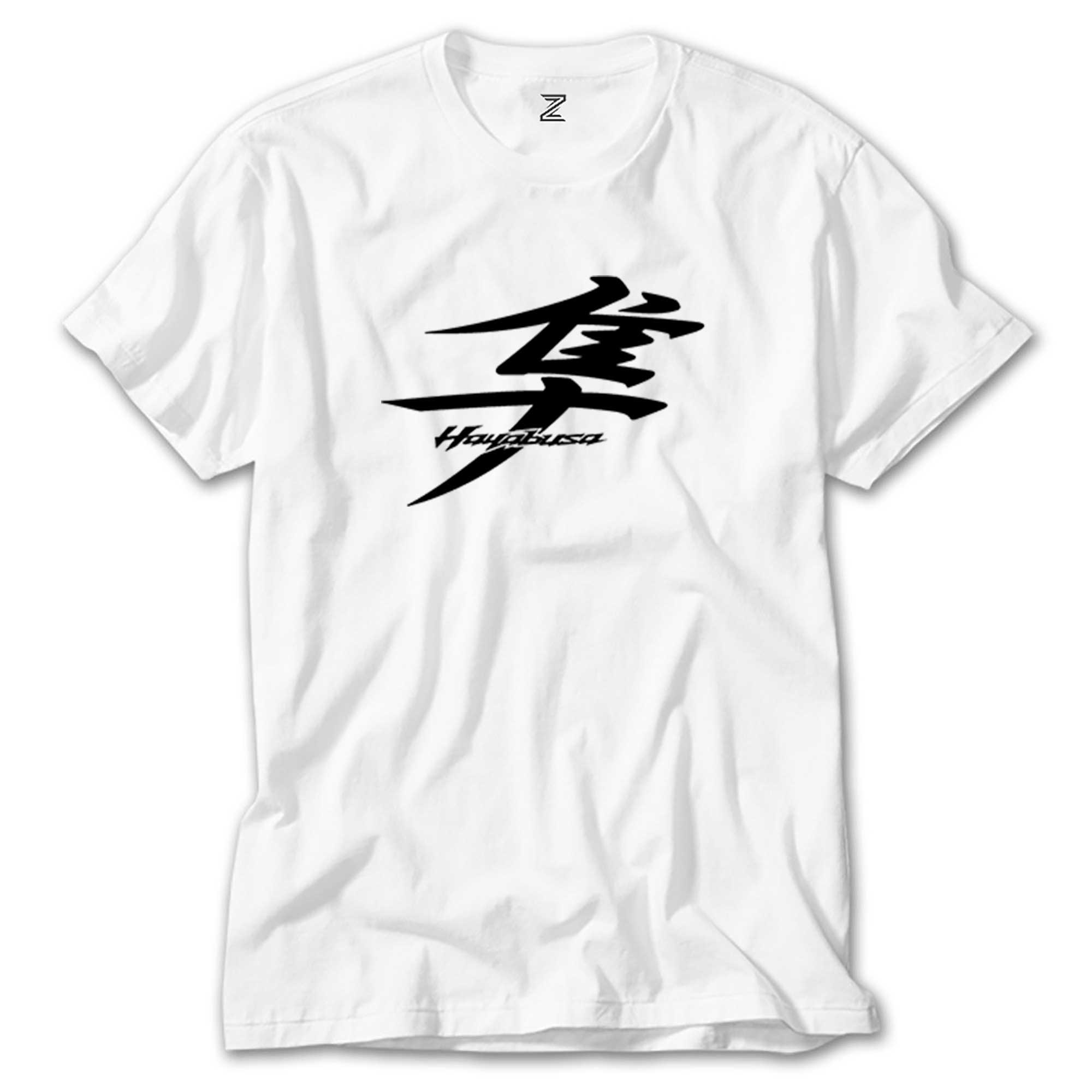 Hayabusa Logo Text Beyaz Tişört