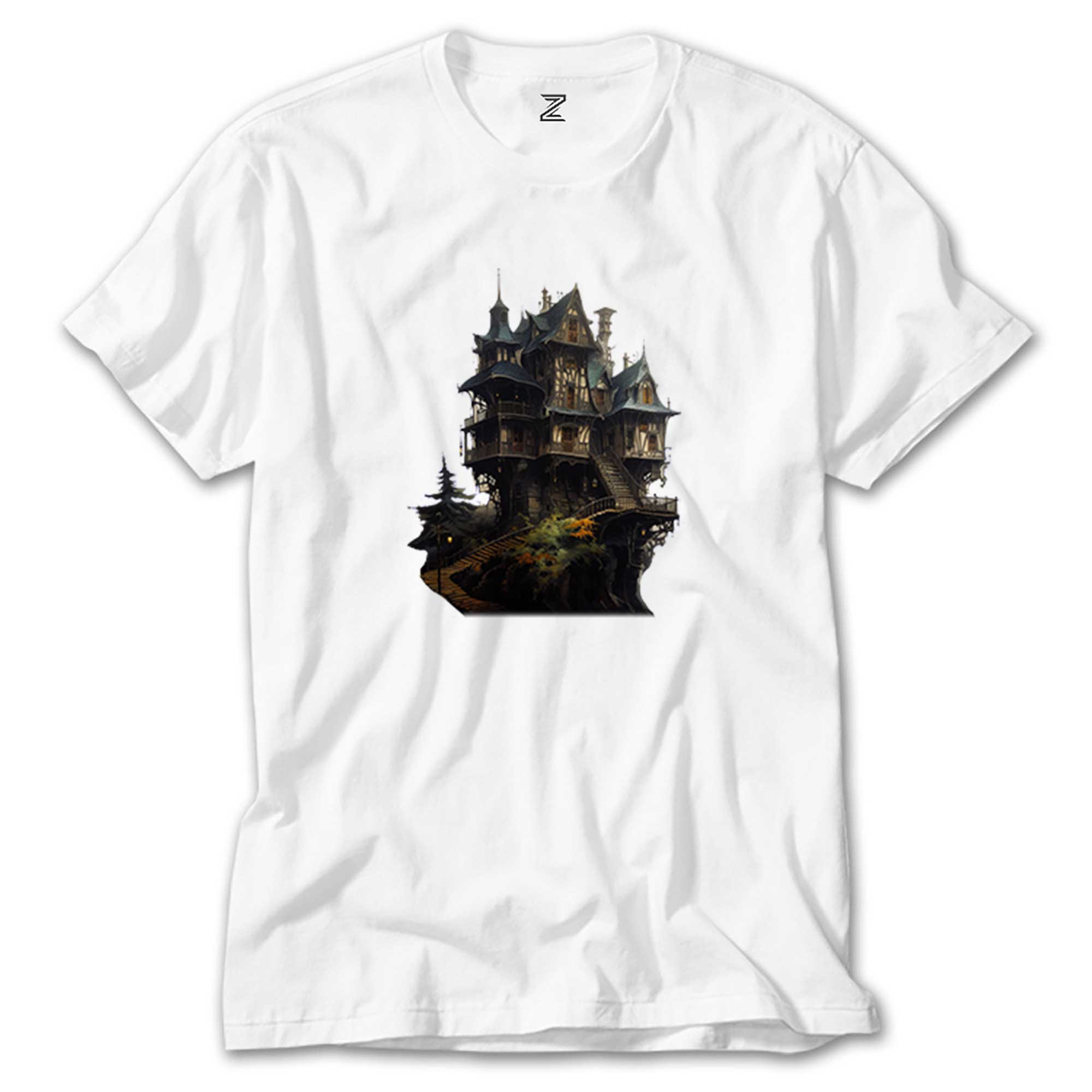 Castle in The Forest Beyaz Tişört
