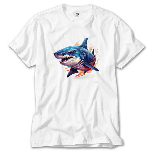 İndirimli Color Shark Beyaz Tişört
