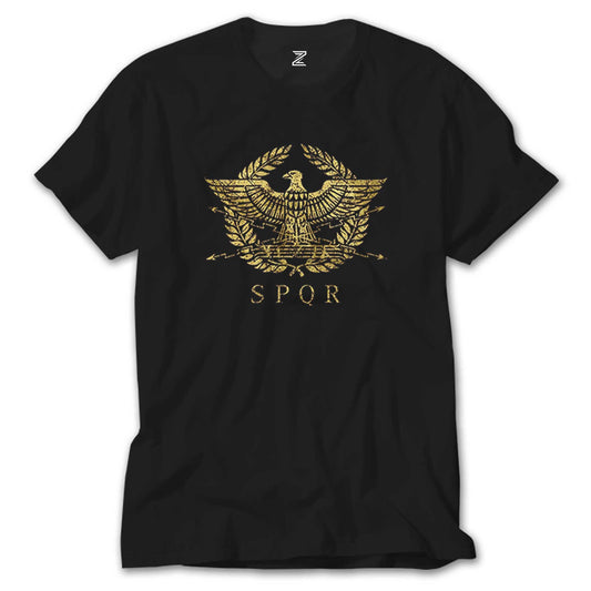 İndirimli Roman Empire Emblem Siyah Tişört