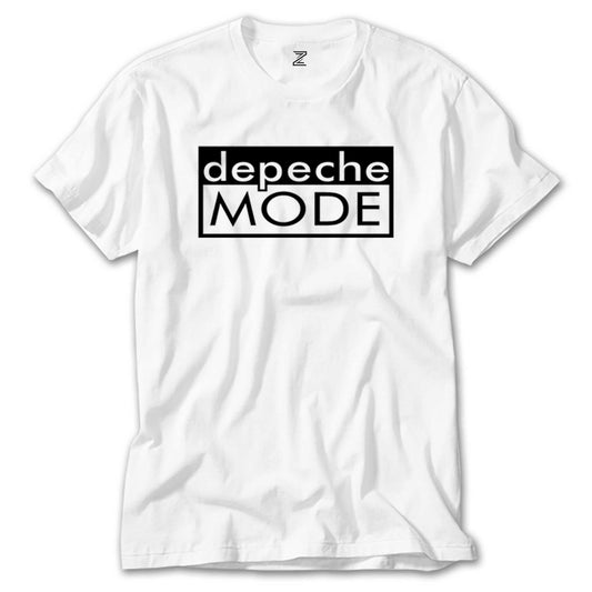 İndirimli Depeche Mode Text Beyaz Tişört 