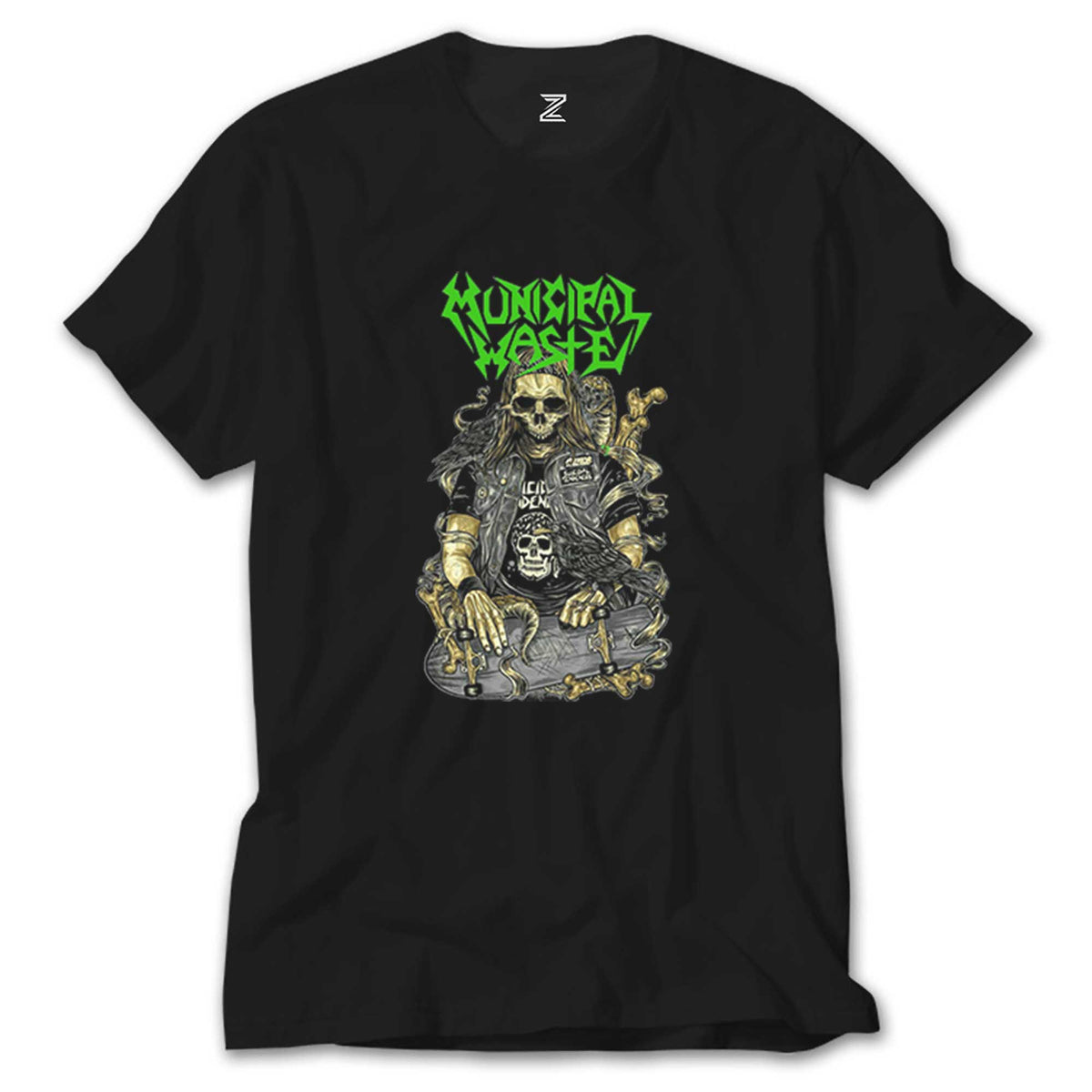 Municipal Waste Skaterskull Siyah Tişört
