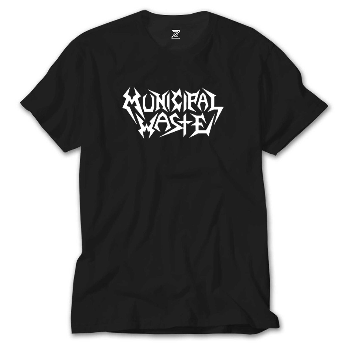Municipal Waste Text Siyah Tişört