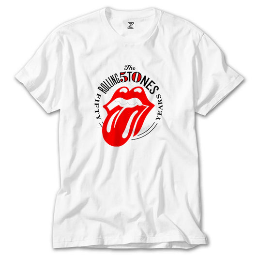 İndirimli The Rolling Stones 50 Years Beyaz Tişört