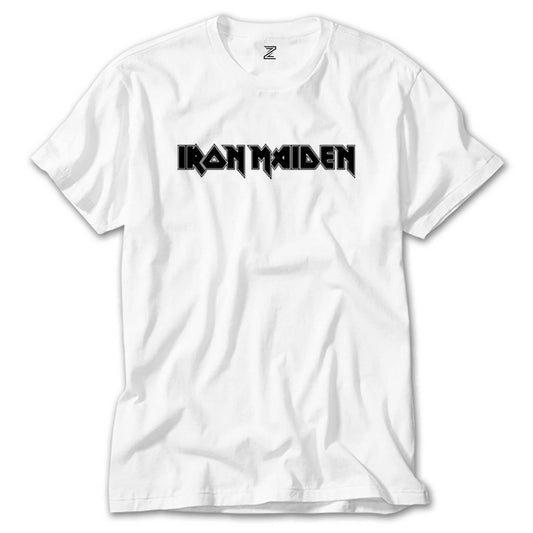 Iron Maiden Black Text Beyaz Tişört