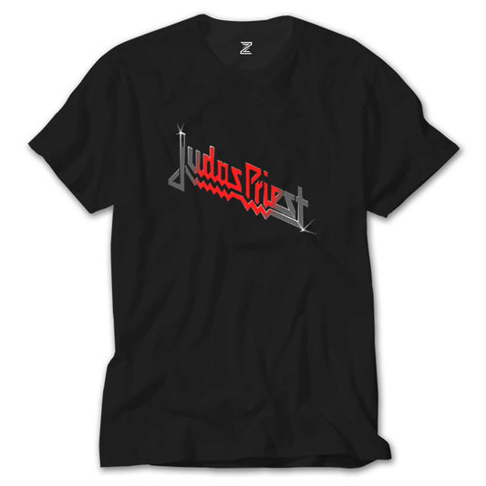 judas Priest Black Red Logo Siyah Tişört