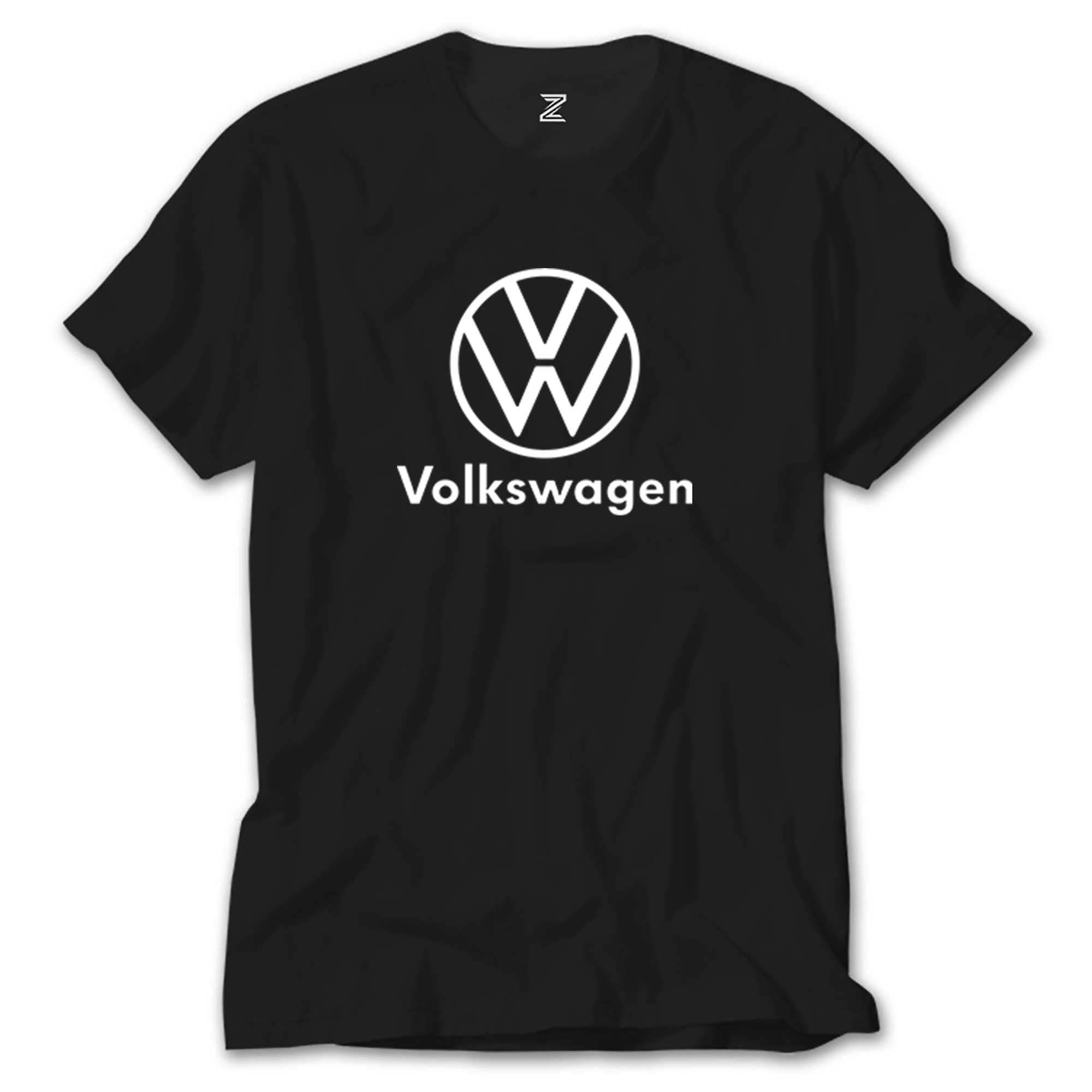 Volkswagen New Logo Text Siyah Tişört