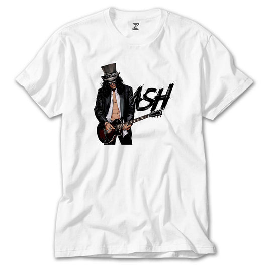 Slash Siluet Logo Beyaz Tişört