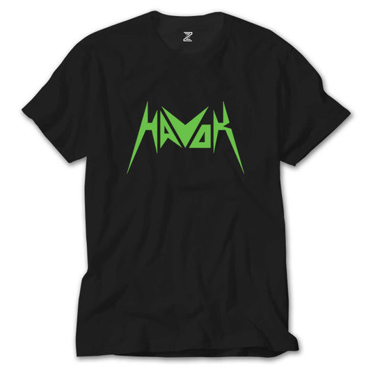 Havok Green Logo Siyah Tişört