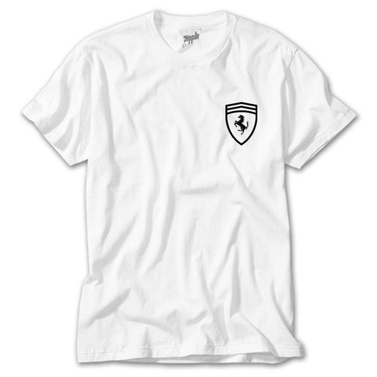 Ferrari Logo Horse Beyaz Tişört