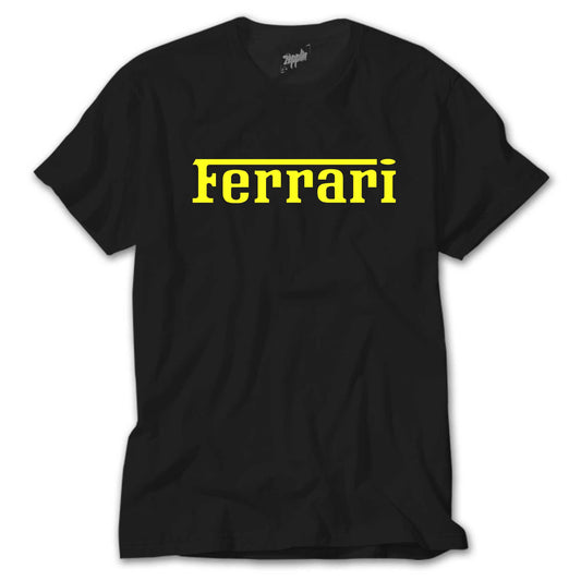 Ferrari Gold Text Siyah Tişört
