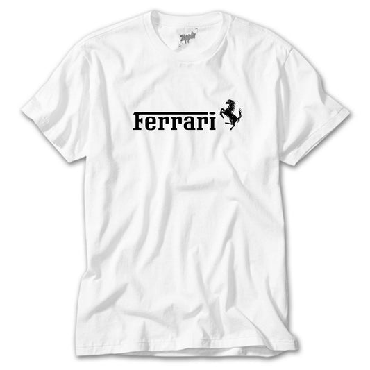 Ferrari TeXT Logo Beyaz Tişört