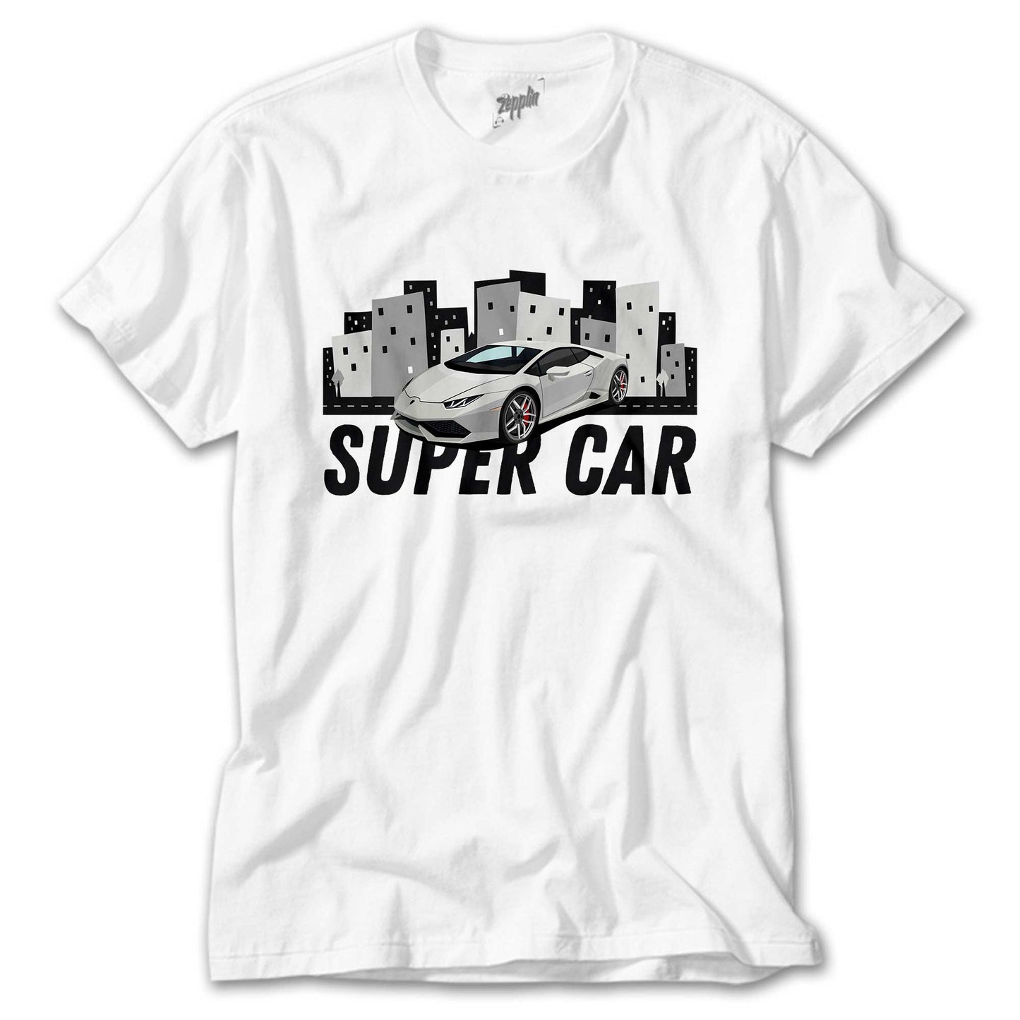 Süper Car Lamborghini Beyaz Tişört