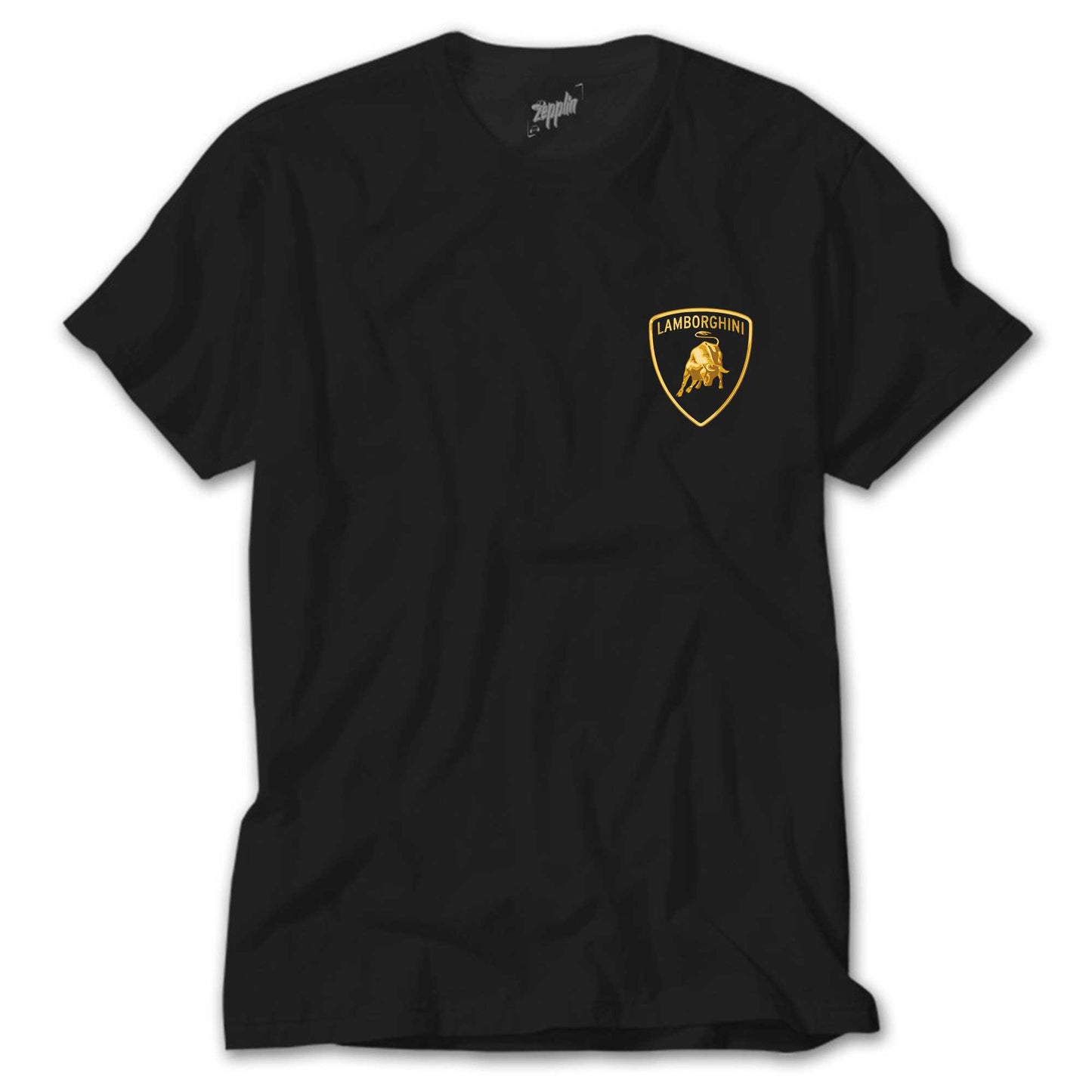 İndirimli Lamborghini Gold Logo Siyah Tişört