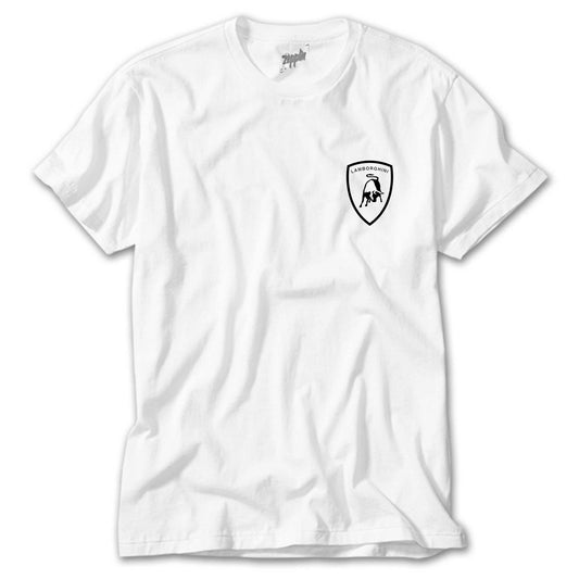 Lamborghini Logo Black Beyaz Tişört